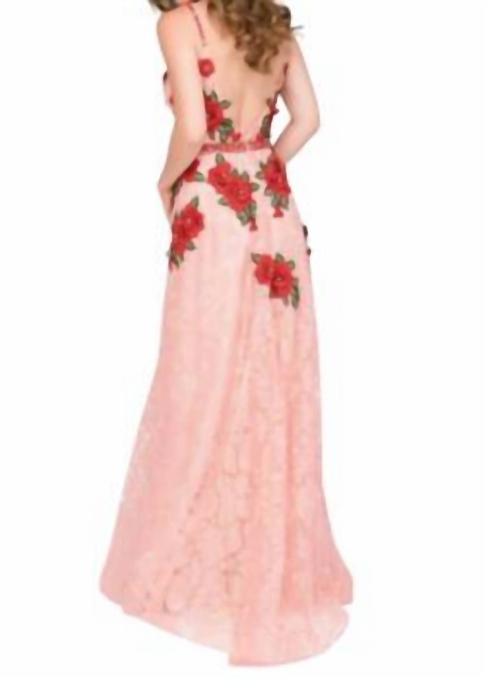 Style 1-3734758527-5 JOVANI Size 0 Prom Lace Pink Floor Length Maxi on Queenly