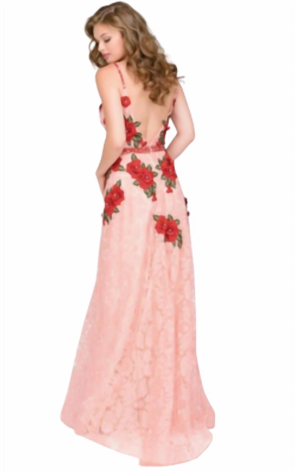 Style 1-3734758527-649 JOVANI Size 2 Prom Lace Pink Floor Length Maxi on Queenly