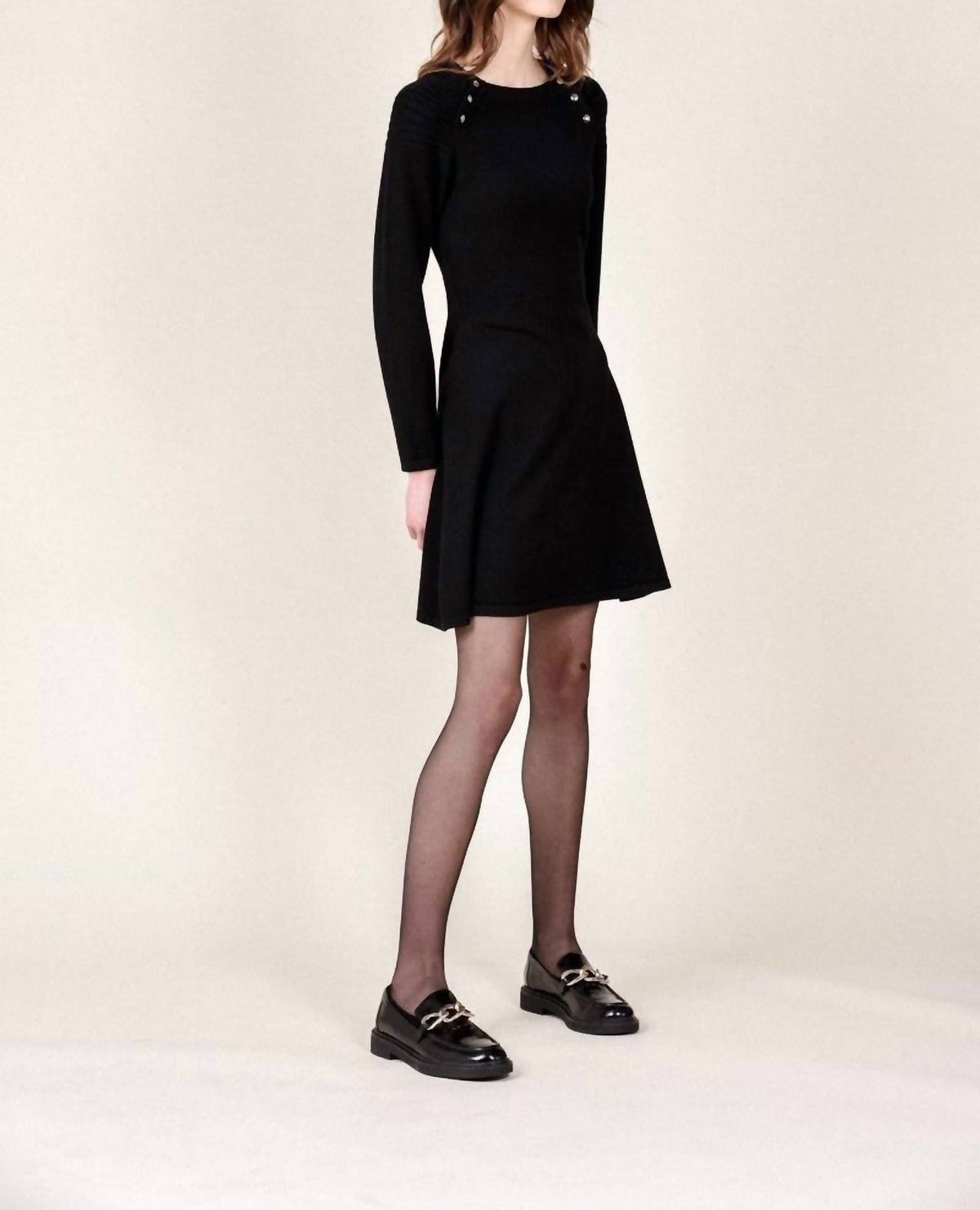 Style 1-4237563477-2696 MOLLY BRACKEN Size L Long Sleeve Black Cocktail Dress on Queenly