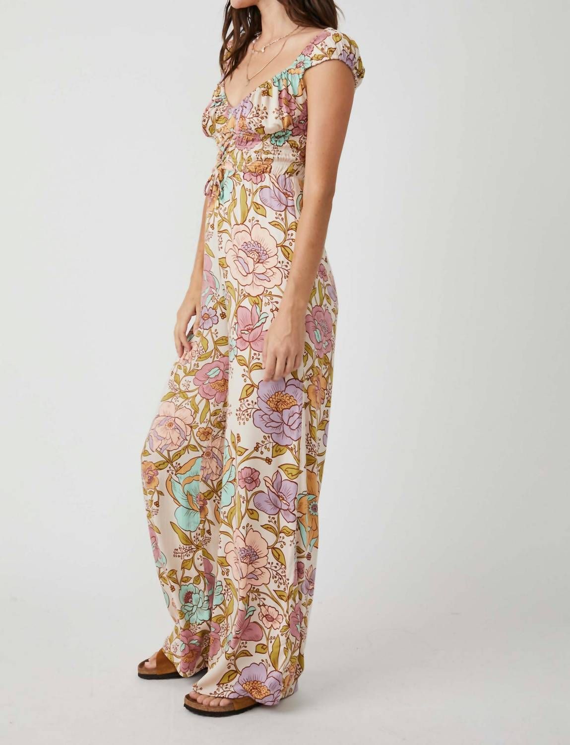 Style 1-683955185-3855 Free People Size XS Sequined Multicolor Formal Jumpsuit on Queenly