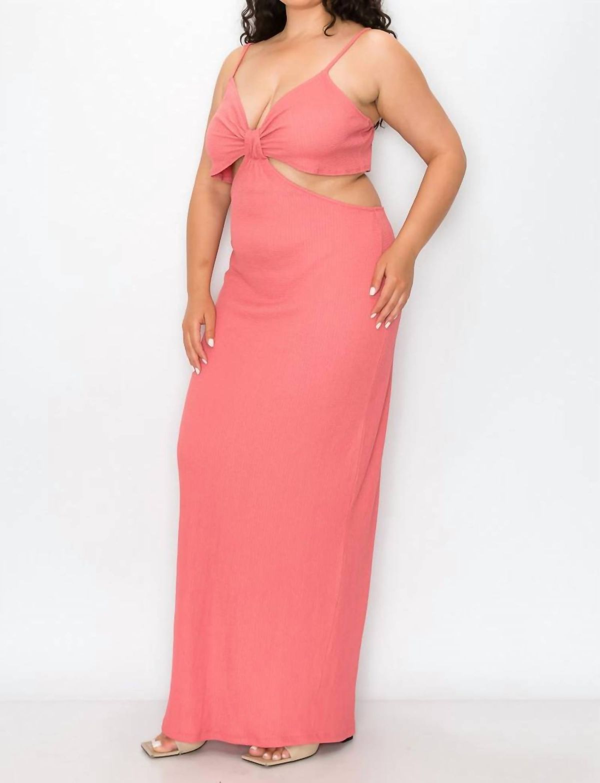 Style 1-688787029-933 Haute Monde Size 2X Pink Floor Length Maxi on Queenly