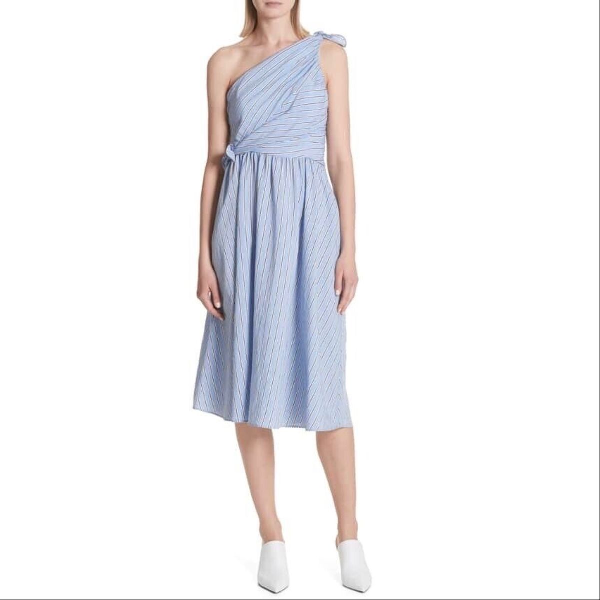 ALC Size 8 One Shoulder Blue Cocktail Dress on Queenly