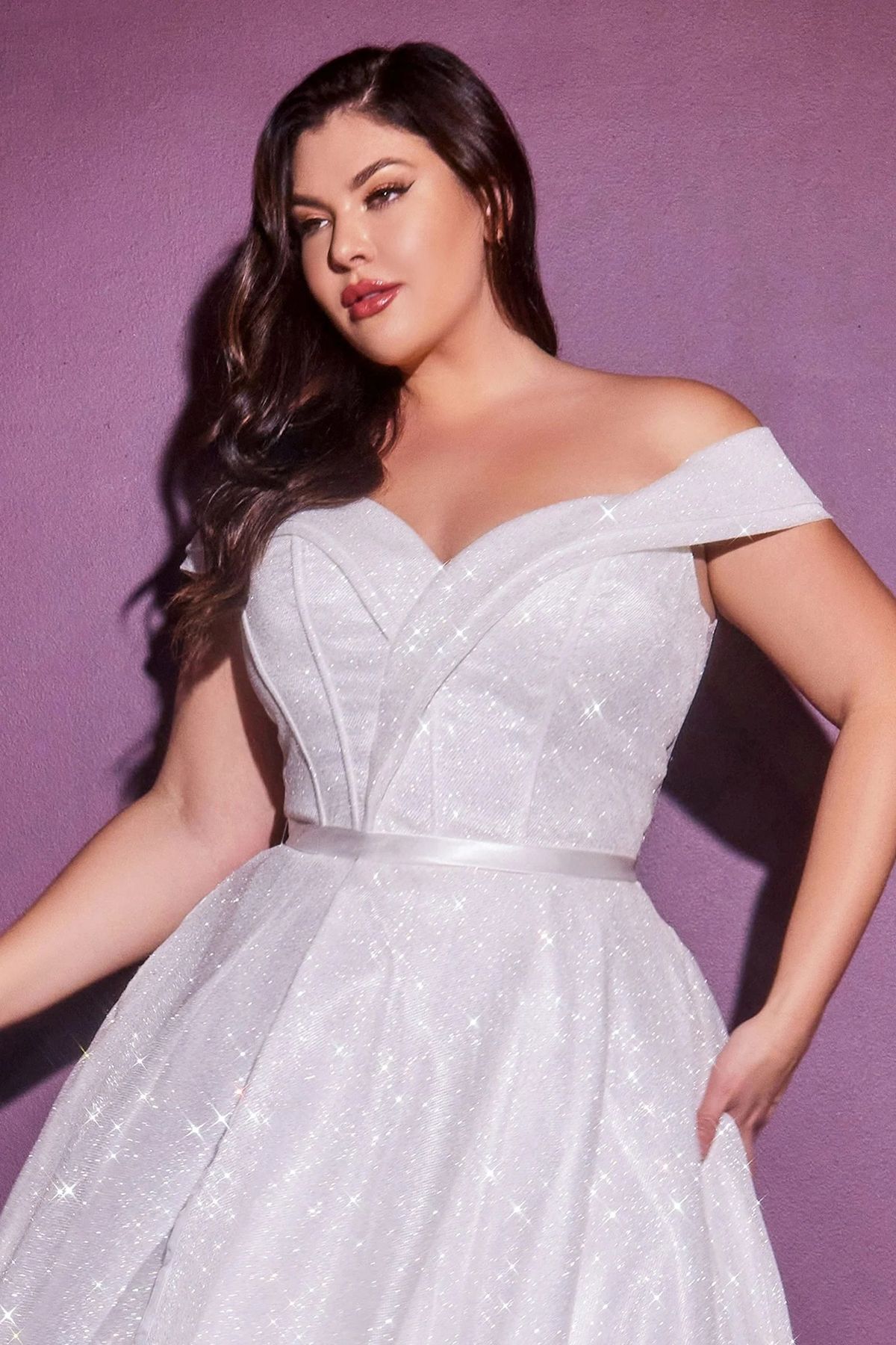 Ladivine Plus Size 22 Strapless Sheer White A-line Dress on Queenly