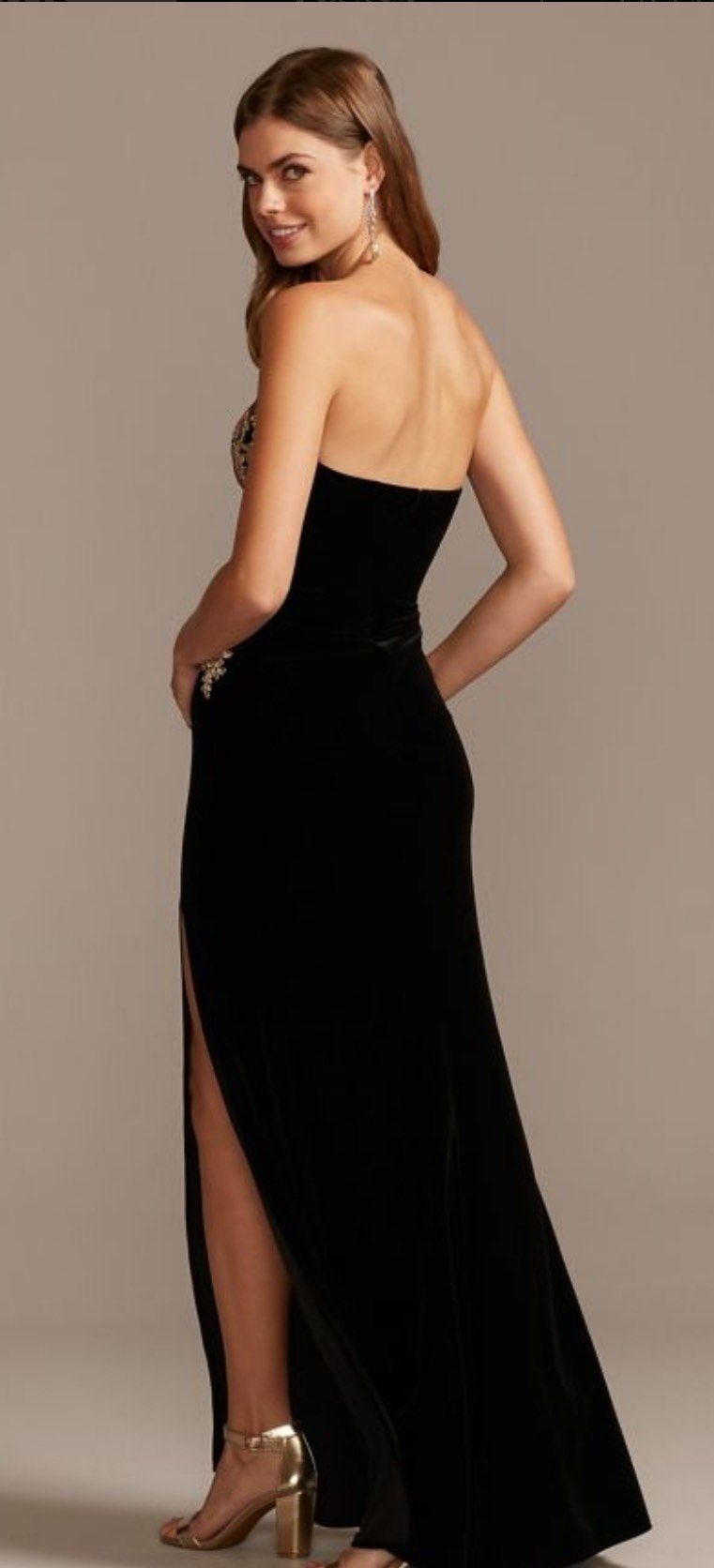 Style 1294BN Blondie Nites Size 2 Prom Strapless Black A-line Dress on Queenly