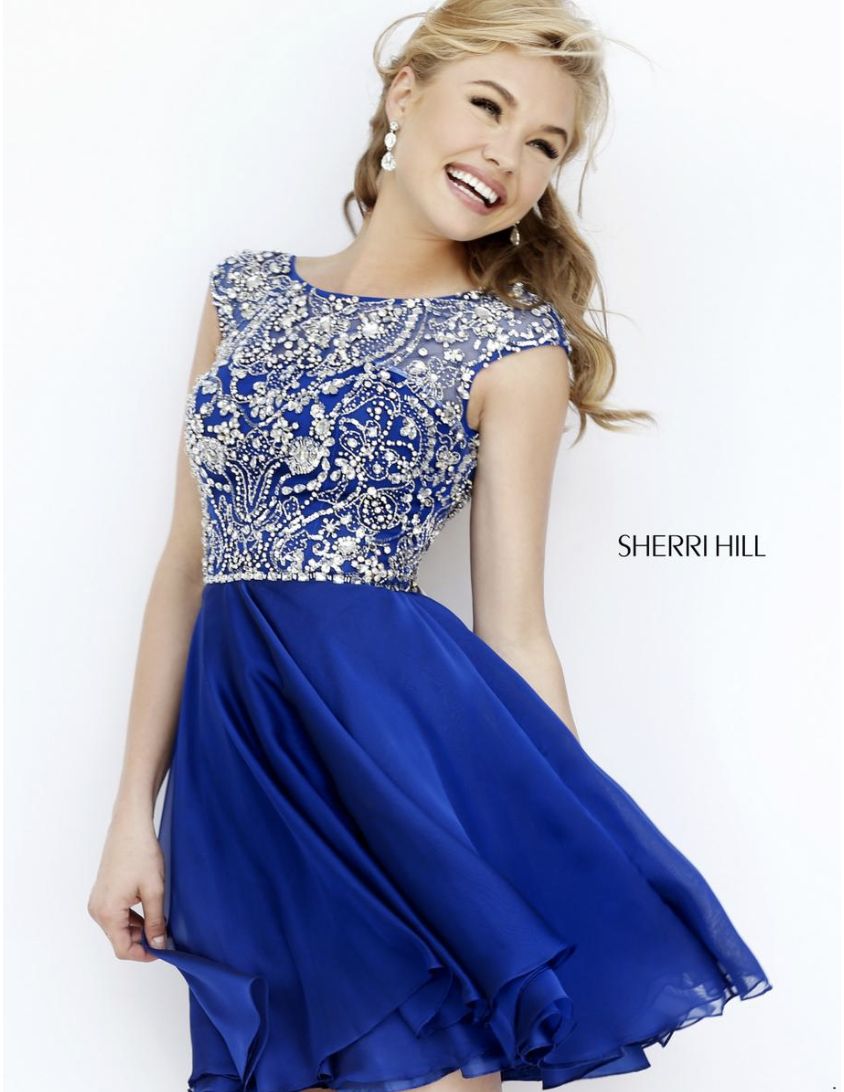 Sherri Hill Size 6 Pageant Royal Blue Cocktail Dress on Queenly