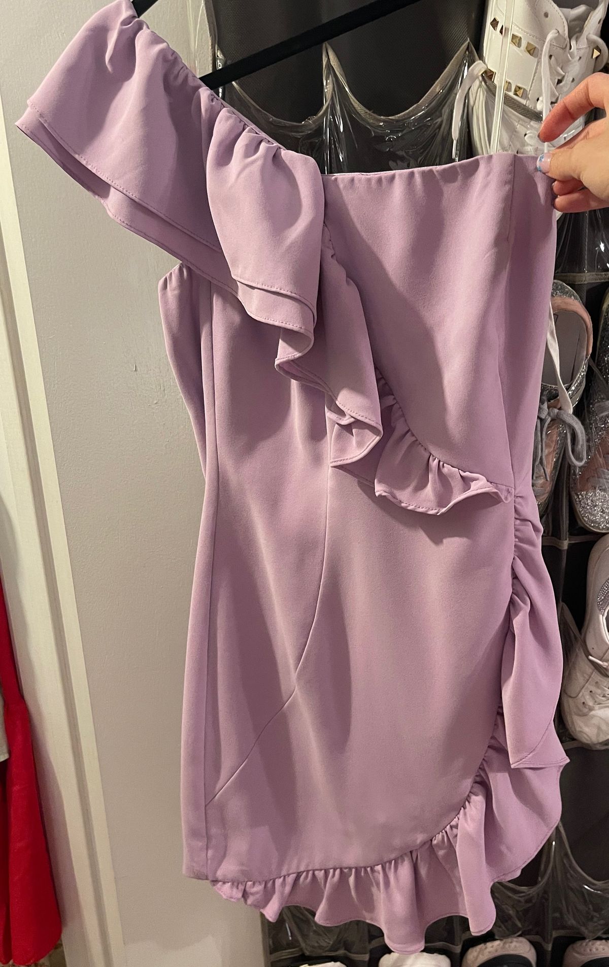 DoBe Size M Homecoming One Shoulder Purple Cocktail Dress on Queenly