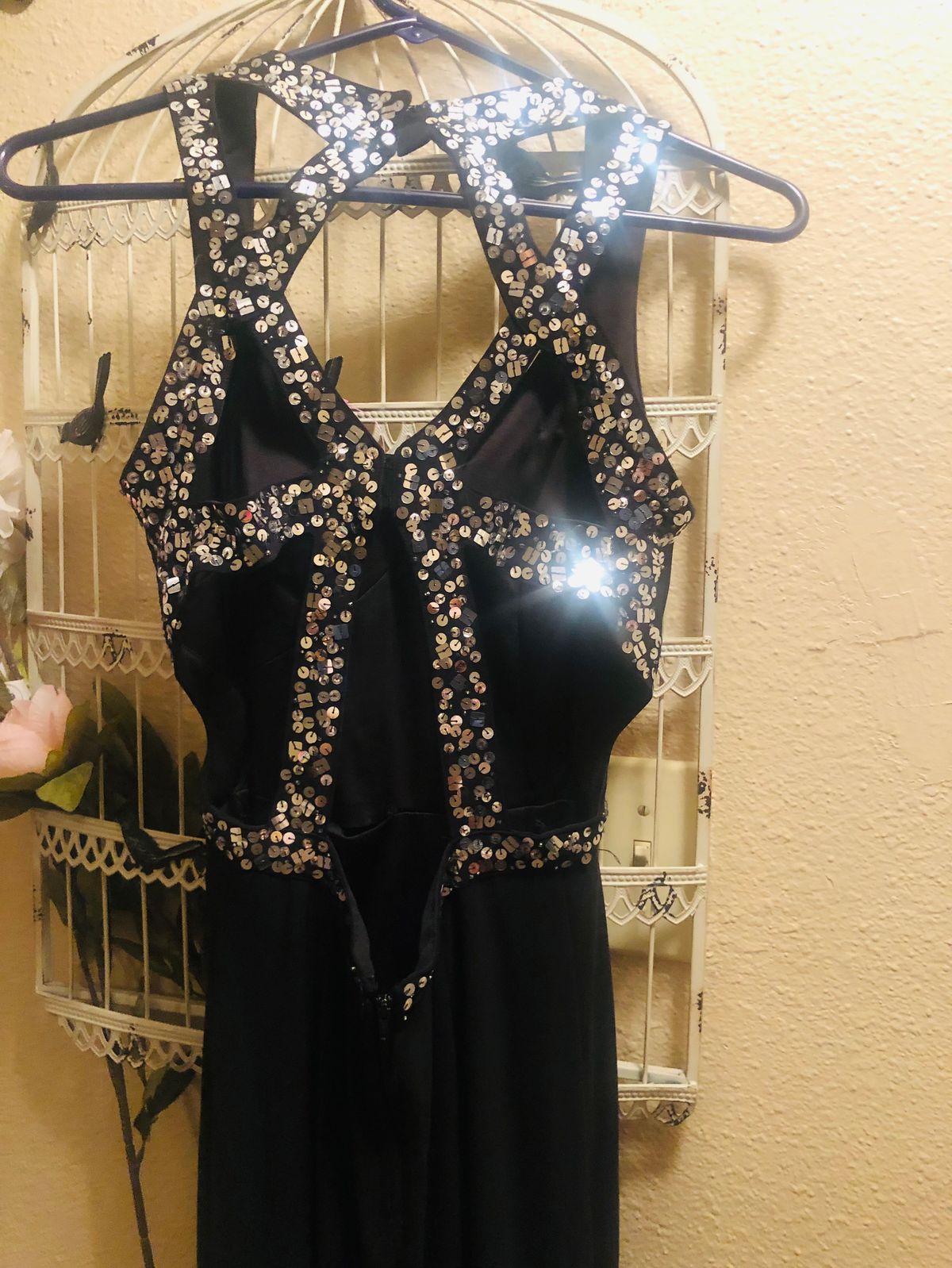 Size S Prom Halter Black A-line Dress on Queenly