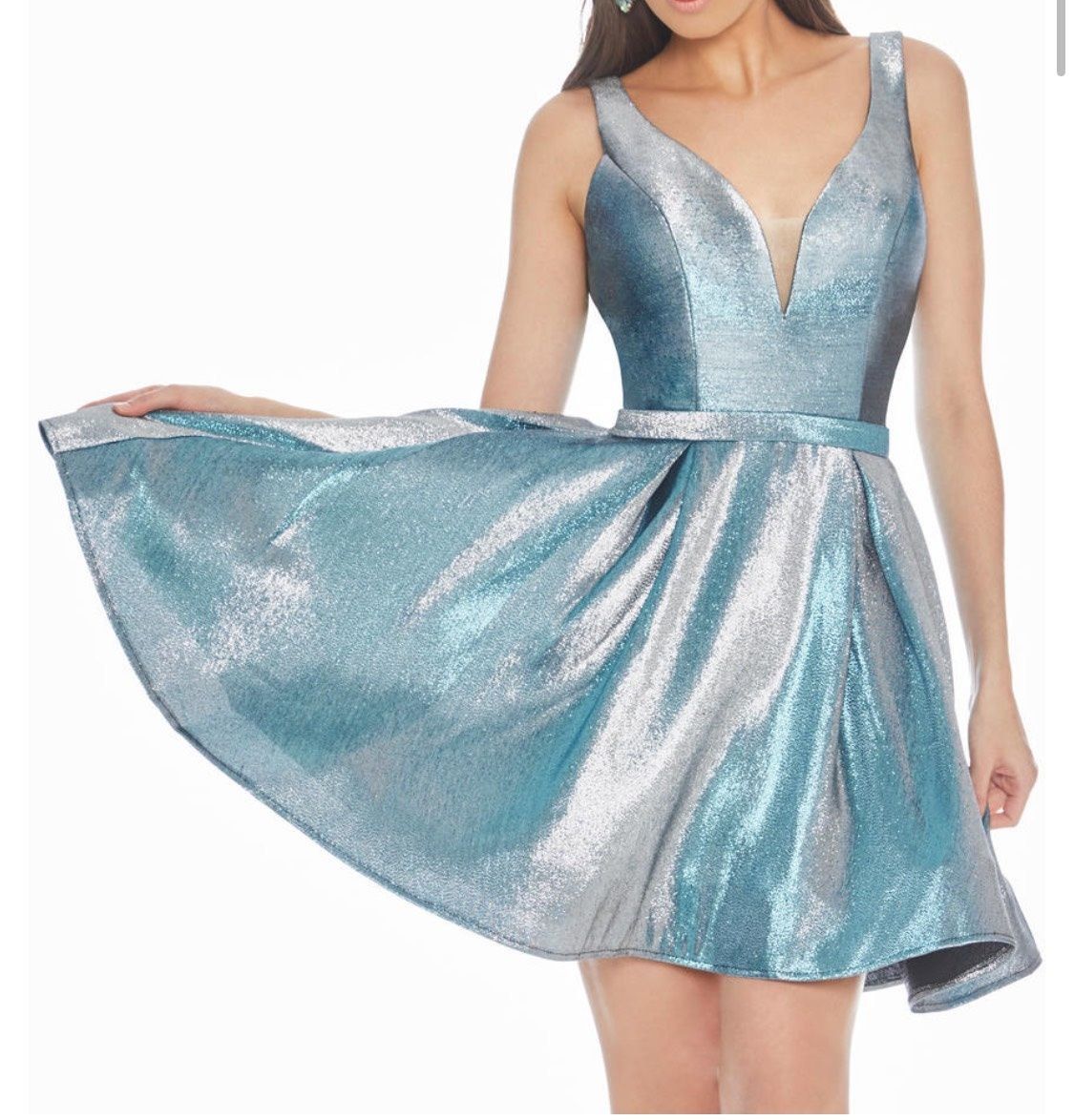 Ashley Lauren Size 4 Homecoming Emerald Multicolor A-line Dress on Queenly