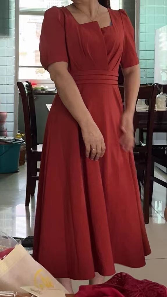 Size 8 Wedding Guest Red A-line Dress on Queenly