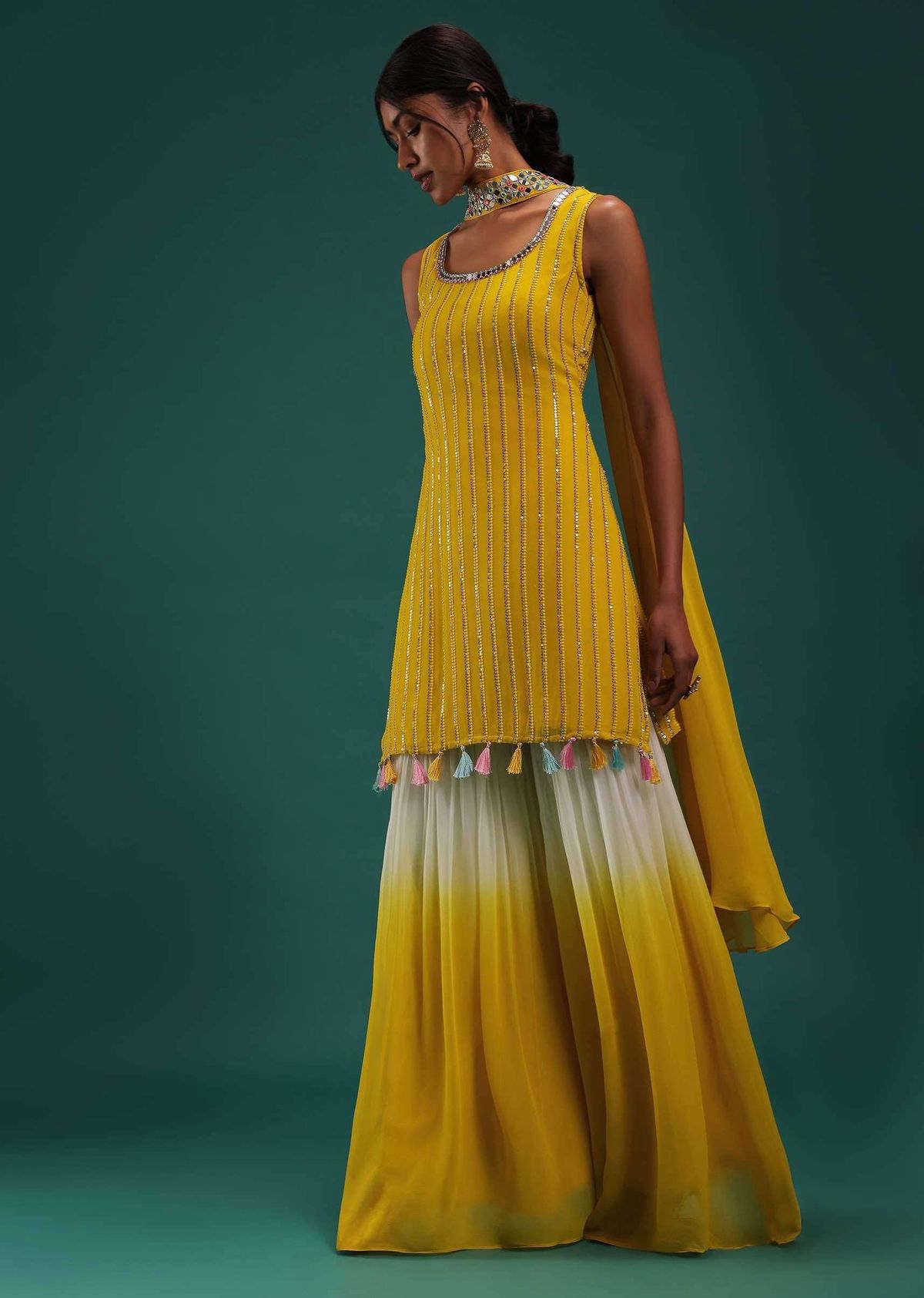 Kalki Size 4 Yellow Formal Jumpsuit on Queenly
