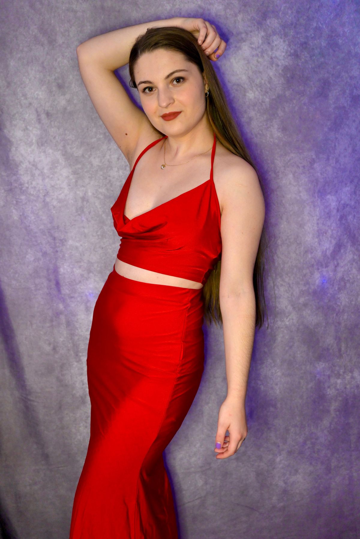 Size S Prom Plunge Red Mermaid Dress on Queenly