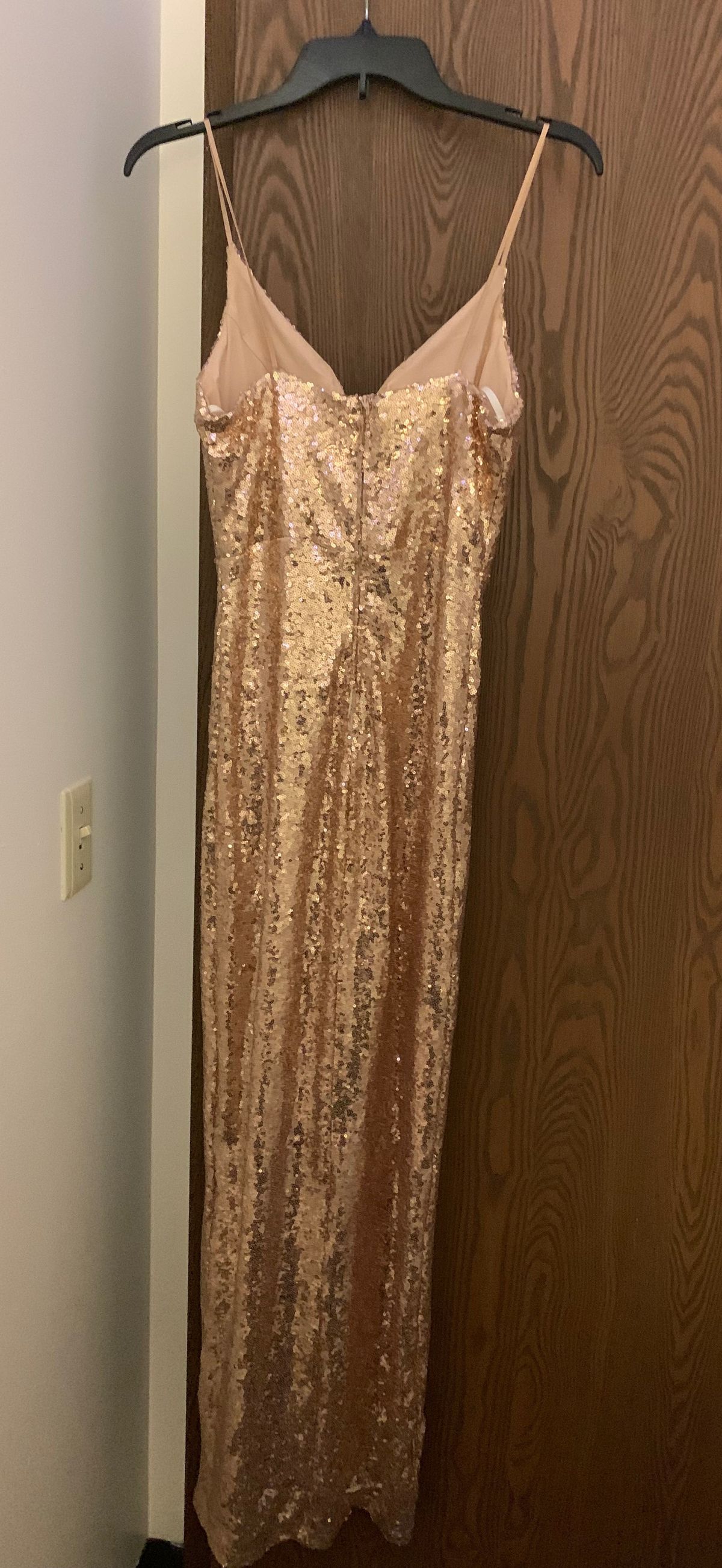 B. SMART Size 6 Prom Plunge Rose Gold Side Slit Dress on Queenly