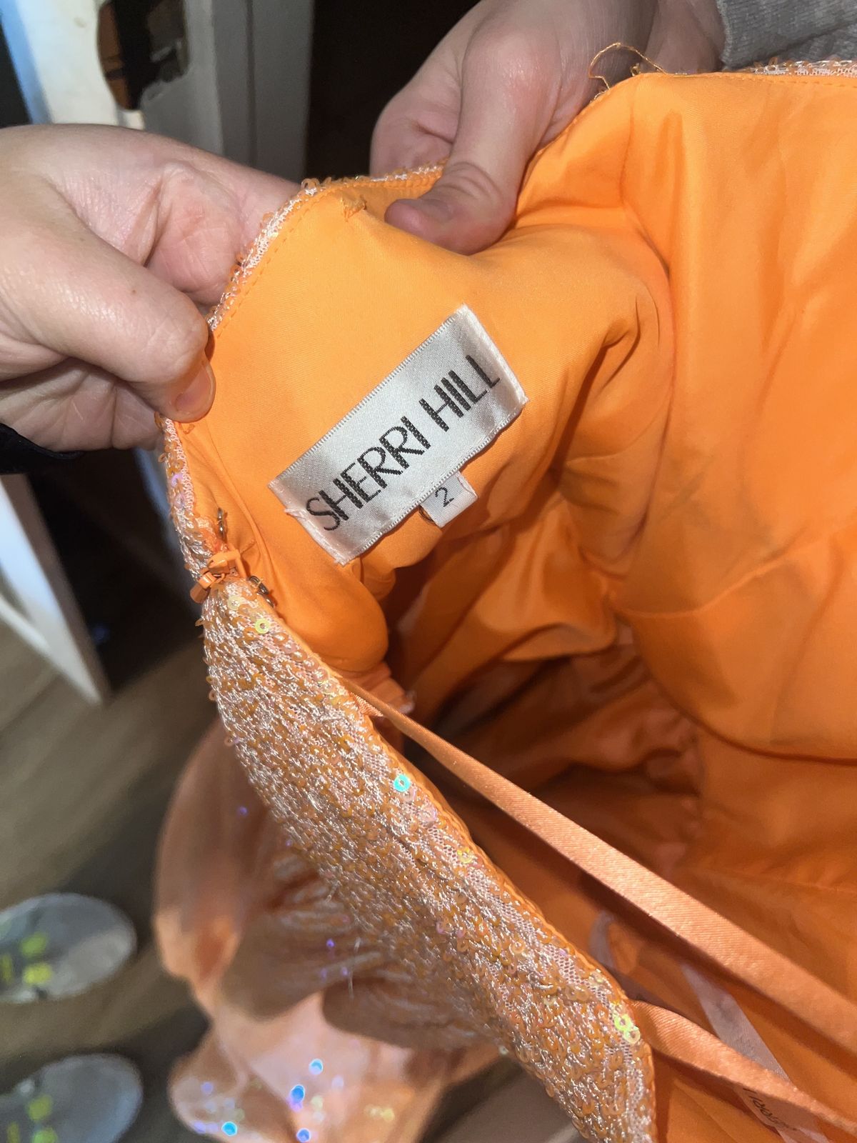 Sherri Hill Size 2 Orange Ball Gown on Queenly