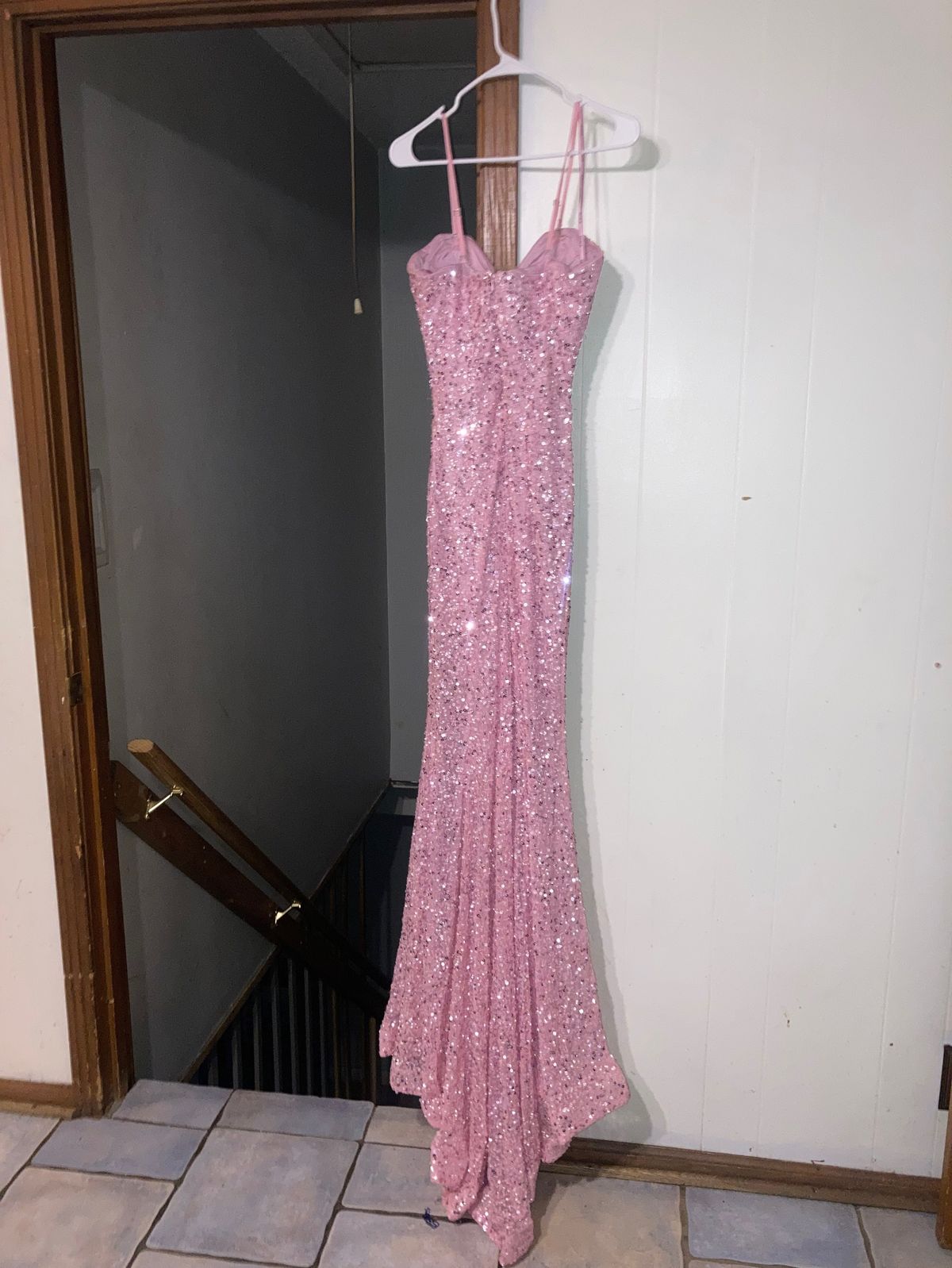 Scala Size 00 Prom Plunge Pink Mermaid Dress on Queenly