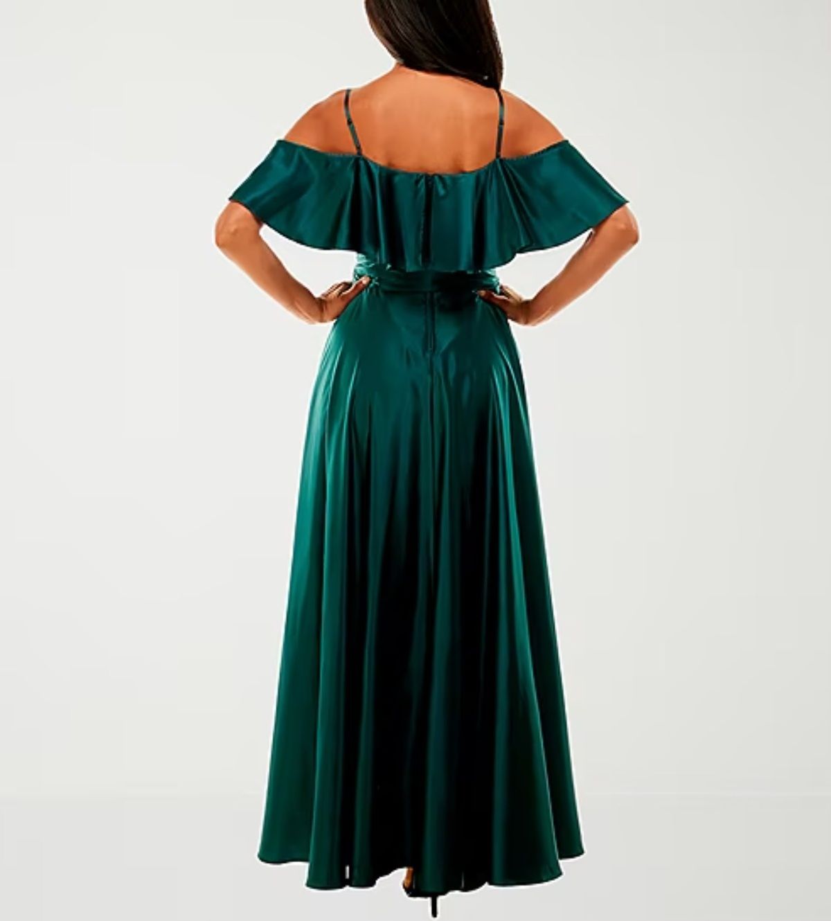 Size 4 Wedding Guest Plunge Emerald Green A-line Dress on Queenly