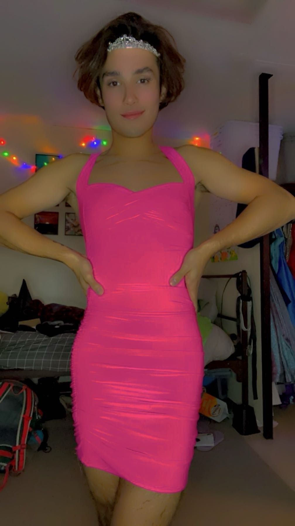 Windsor Size S Homecoming Plunge Pink Cocktail Dress on Queenly