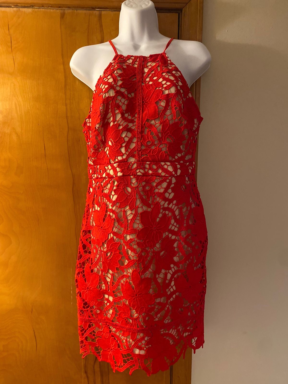 Size M Pageant High Neck Red Cocktail Dress on Queenly