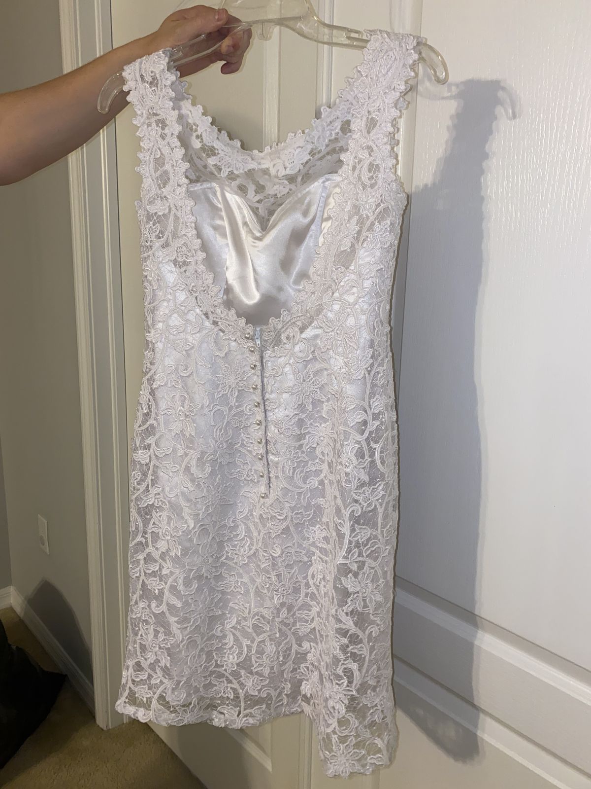 Casa Blanca Bridal Size 4 Homecoming Lace White Cocktail Dress on Queenly