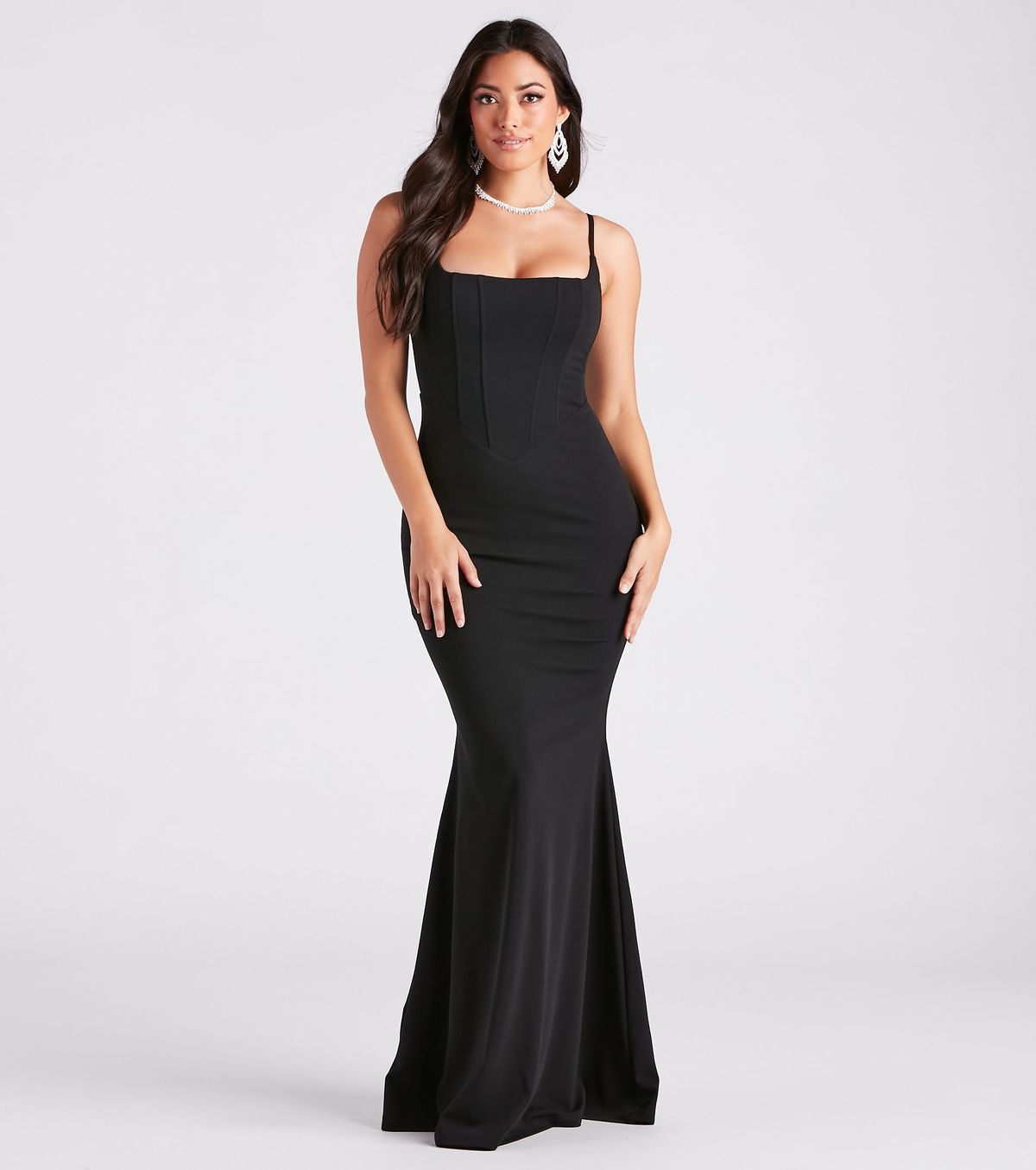 Style 05002-7428 Windsor Size S Bridesmaid Black Mermaid Dress on Queenly