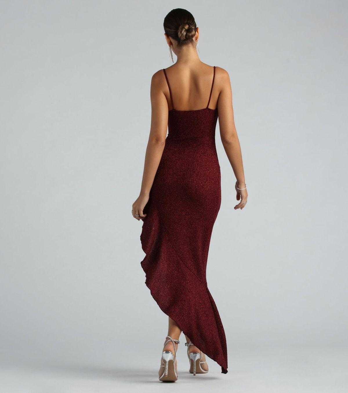 Style 05002-7765 Windsor Size S Bridesmaid Red Side Slit Dress on Queenly