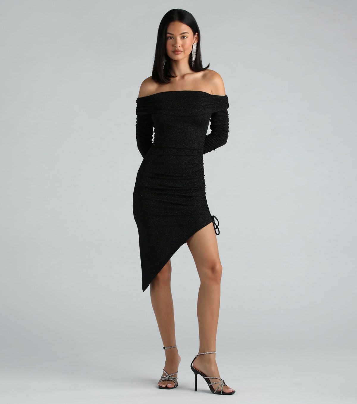 Style 05101-2734 Windsor Size S Wedding Guest Long Sleeve Black Cocktail Dress on Queenly