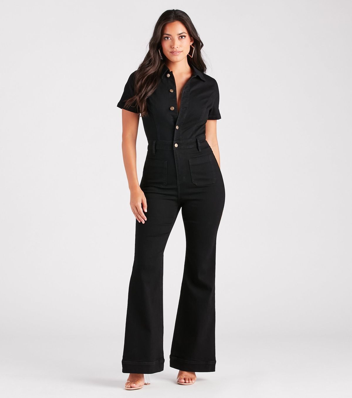 Style 06602-0443 Windsor Size S High Neck Black Formal Jumpsuit on Queenly