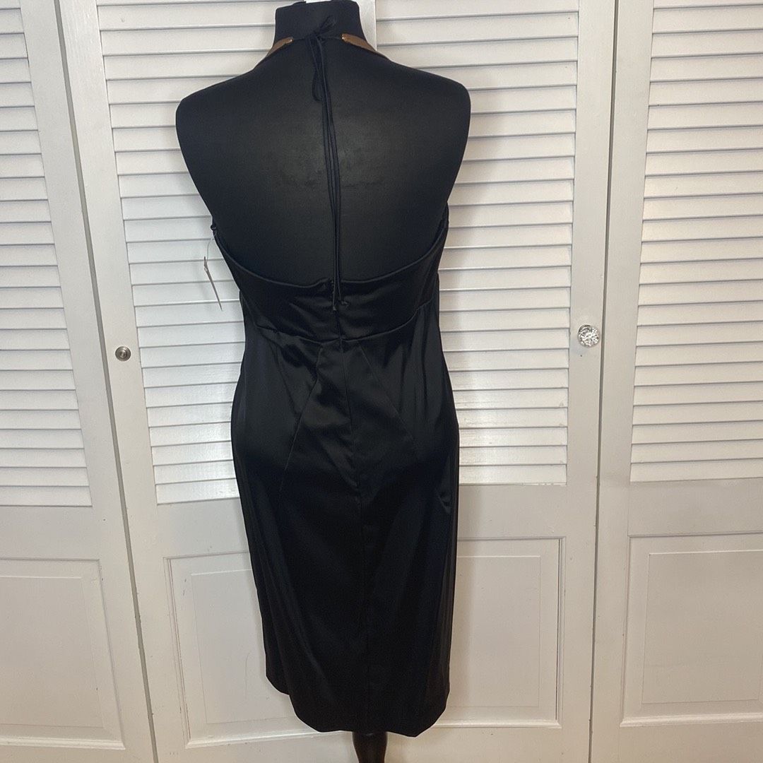 Betsy and Adam Size 14 Prom Halter Black Cocktail Dress on Queenly