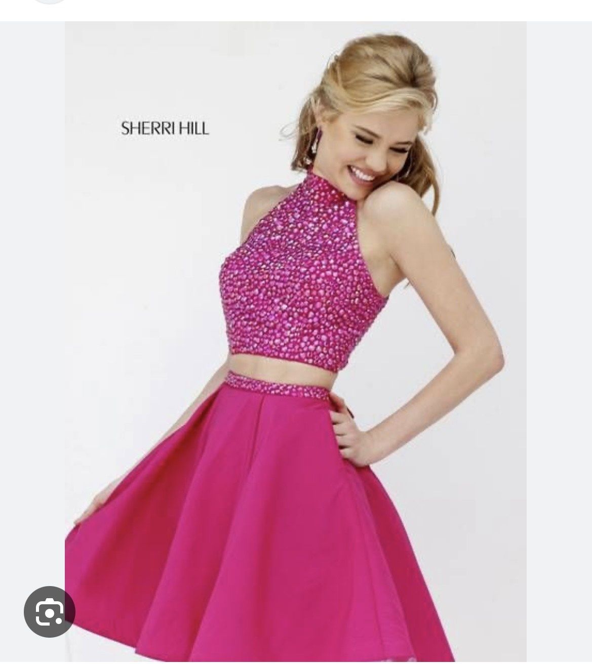 Sherri Hill Size 00 Homecoming High Neck Pink Cocktail Dress on Queenly