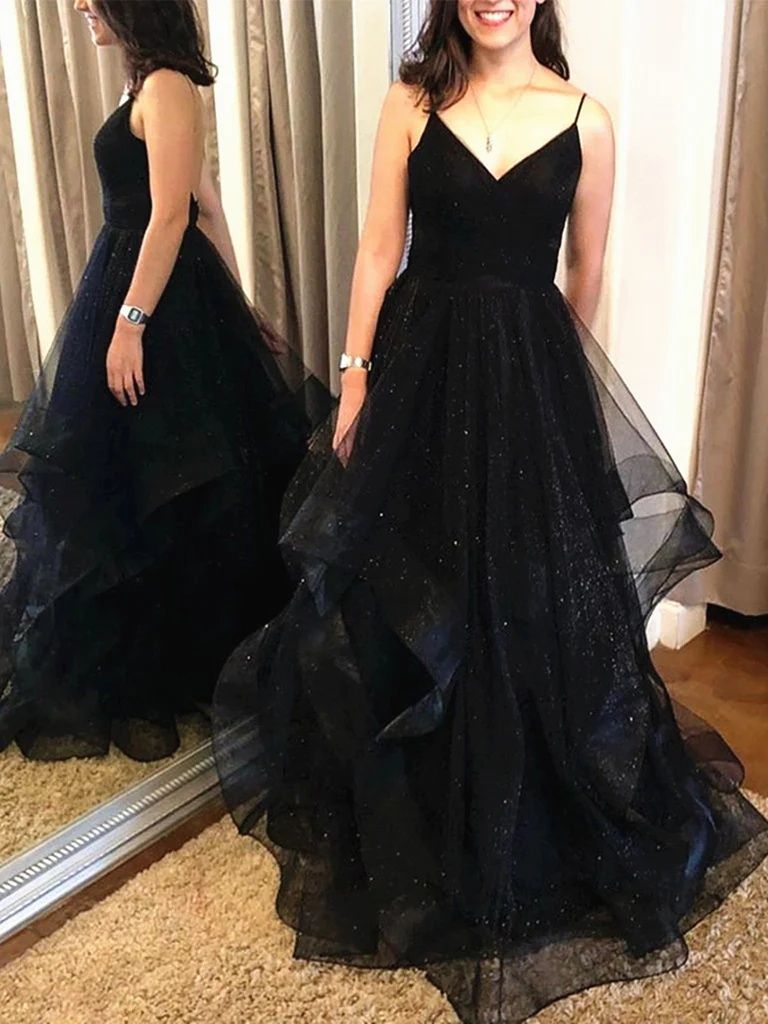 Style 1811P5849 Terani Couture Size 8 Prom Black Ball Gown on Queenly