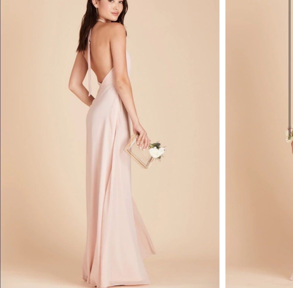 Birdy Grey Size XS Bridesmaid Halter Light Pink Floor Length Maxi on Queenly
