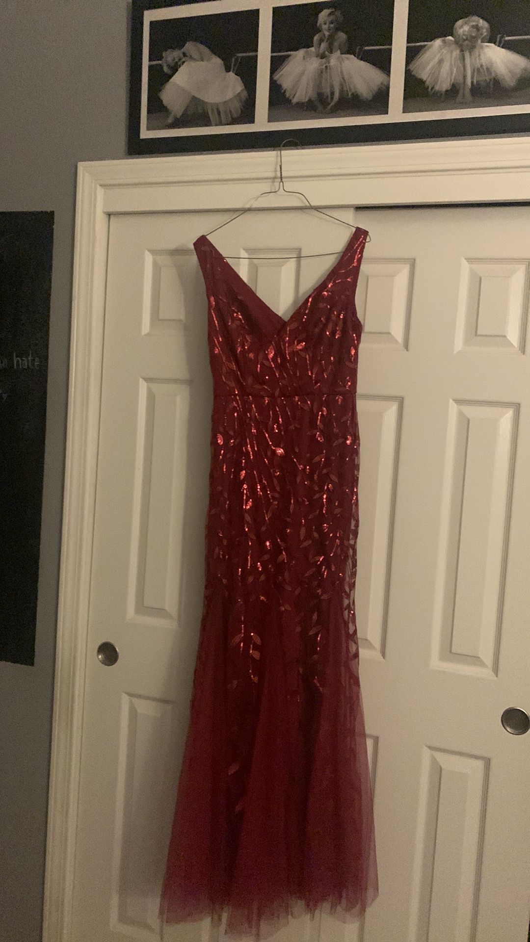 Size 4 Prom Burgundy Red Mermaid Dress on Queenly
