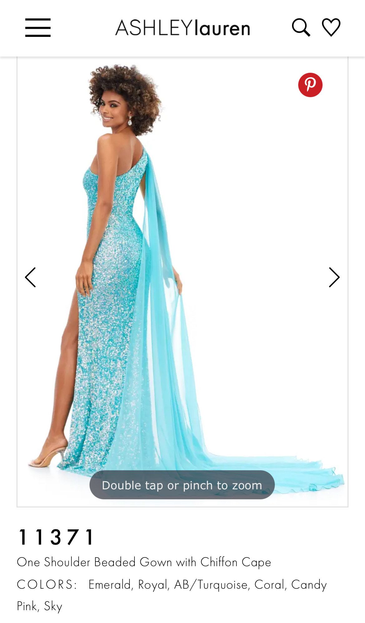 Style 11371 Ashley Lauren Size 0 Prom One Shoulder Light Blue Side Slit Dress on Queenly
