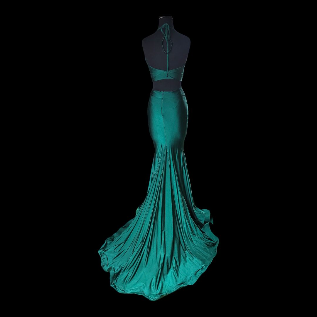 Style 557 Jessica Angel Size 2 Prom Halter Green Mermaid Dress on Queenly