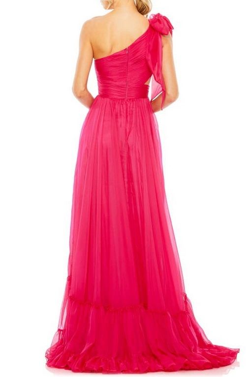 Mac Duggal Size 6 One Shoulder Hot Pink A-line Dress on Queenly