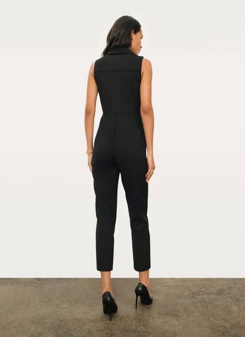 Donna Karan Size 10 High Neck Black Formal Jumpsuit on Queenly