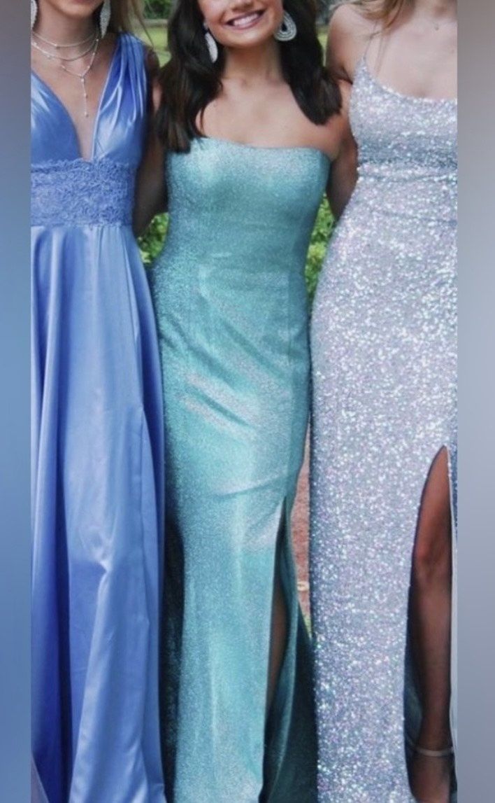 Style 52954 Sherri Hill Size 6 Prom Strapless Green Mermaid Dress on Queenly