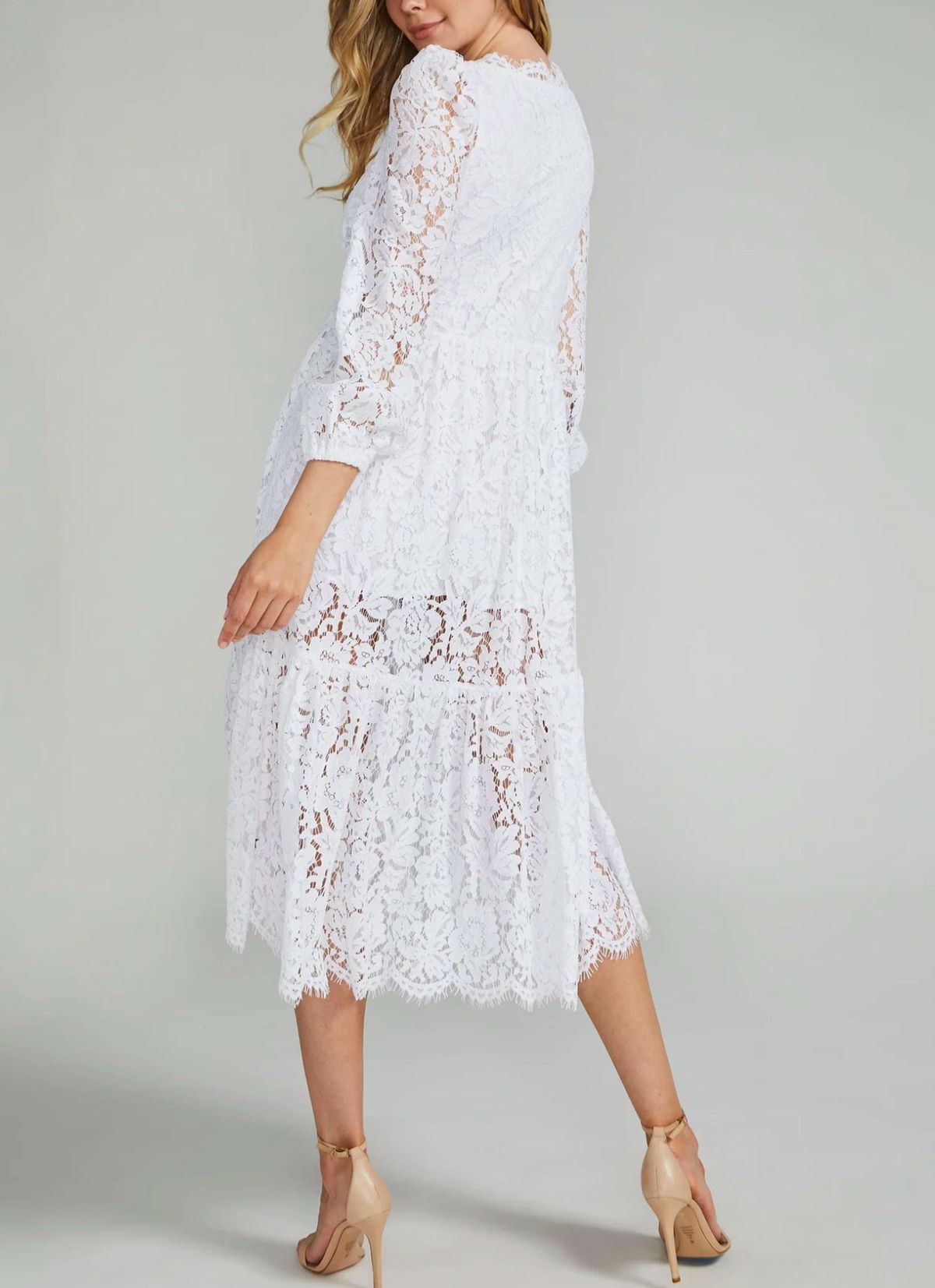 Style 1-2080994427-2696 Generation Love Size L Lace White Cocktail Dress on Queenly