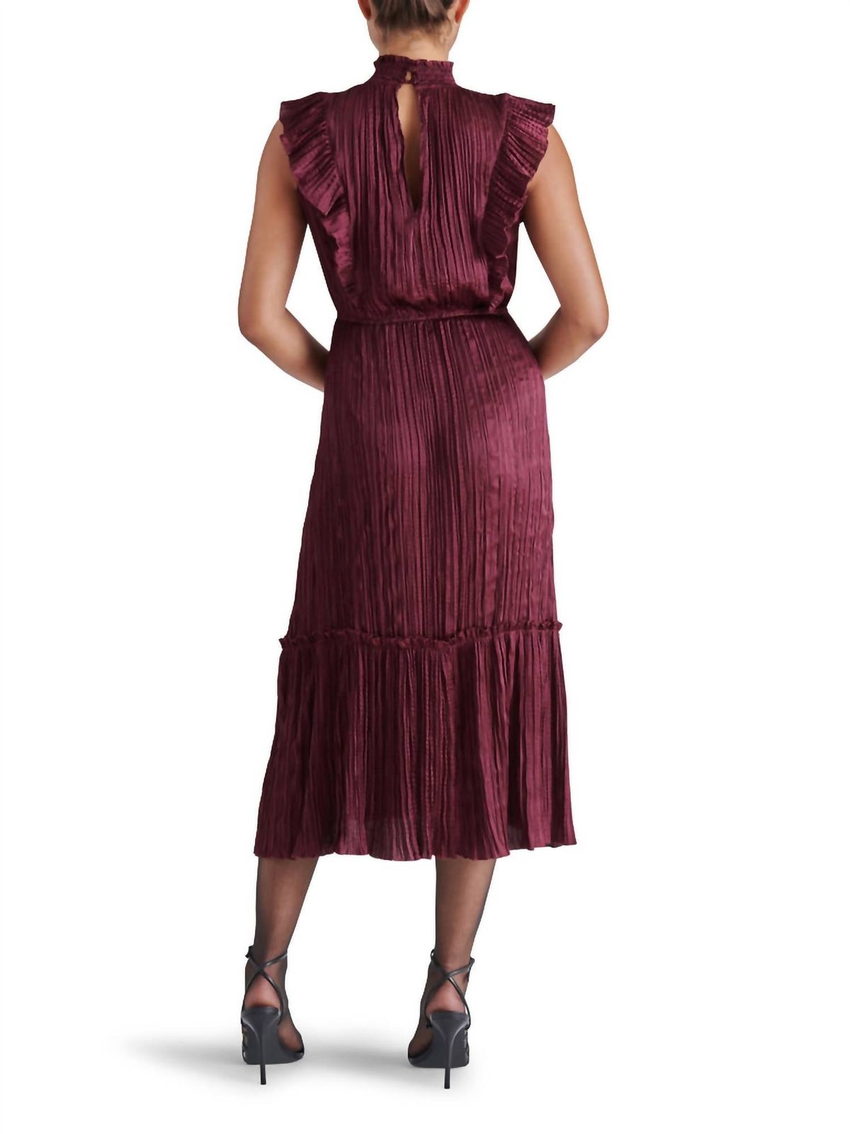 Style 1-2156008407-2901 STEVE MADDEN Size M Cap Sleeve Burgundy Red Cocktail Dress on Queenly