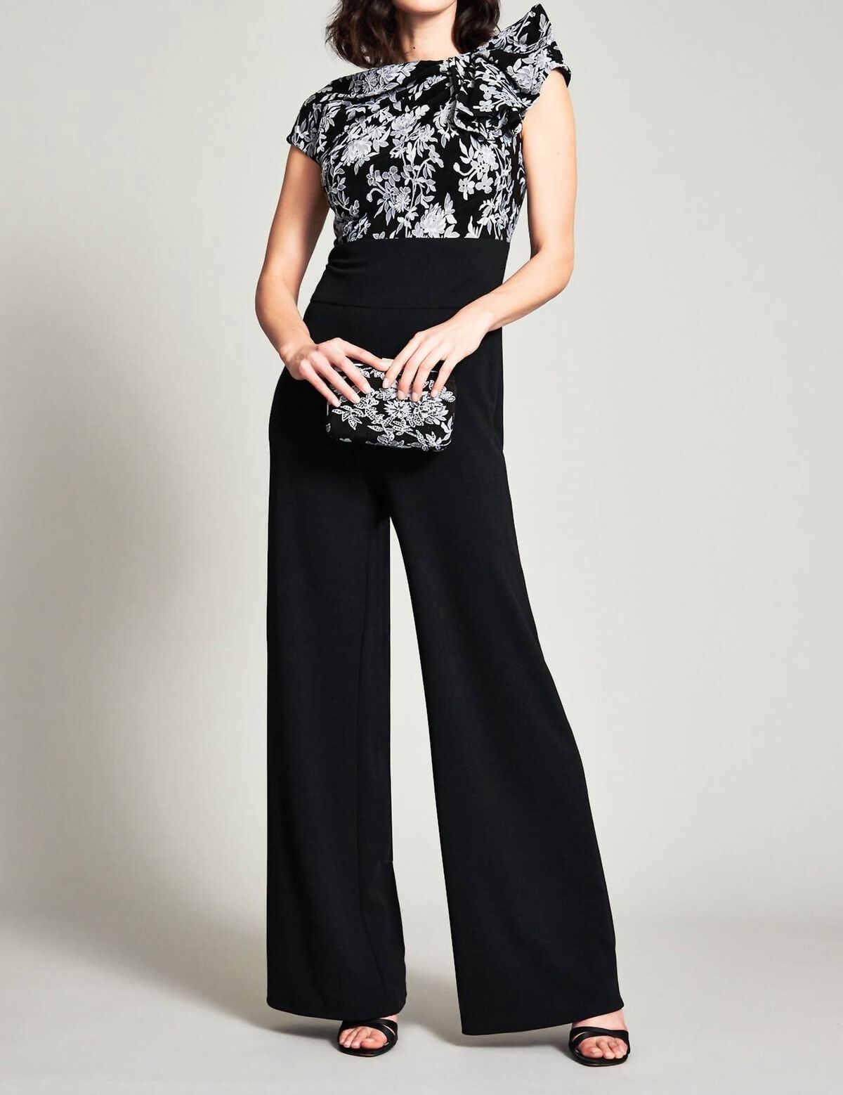 Style 1-2255585176-1498 Tadashi Shoji Size 4 Black Formal Jumpsuit on Queenly