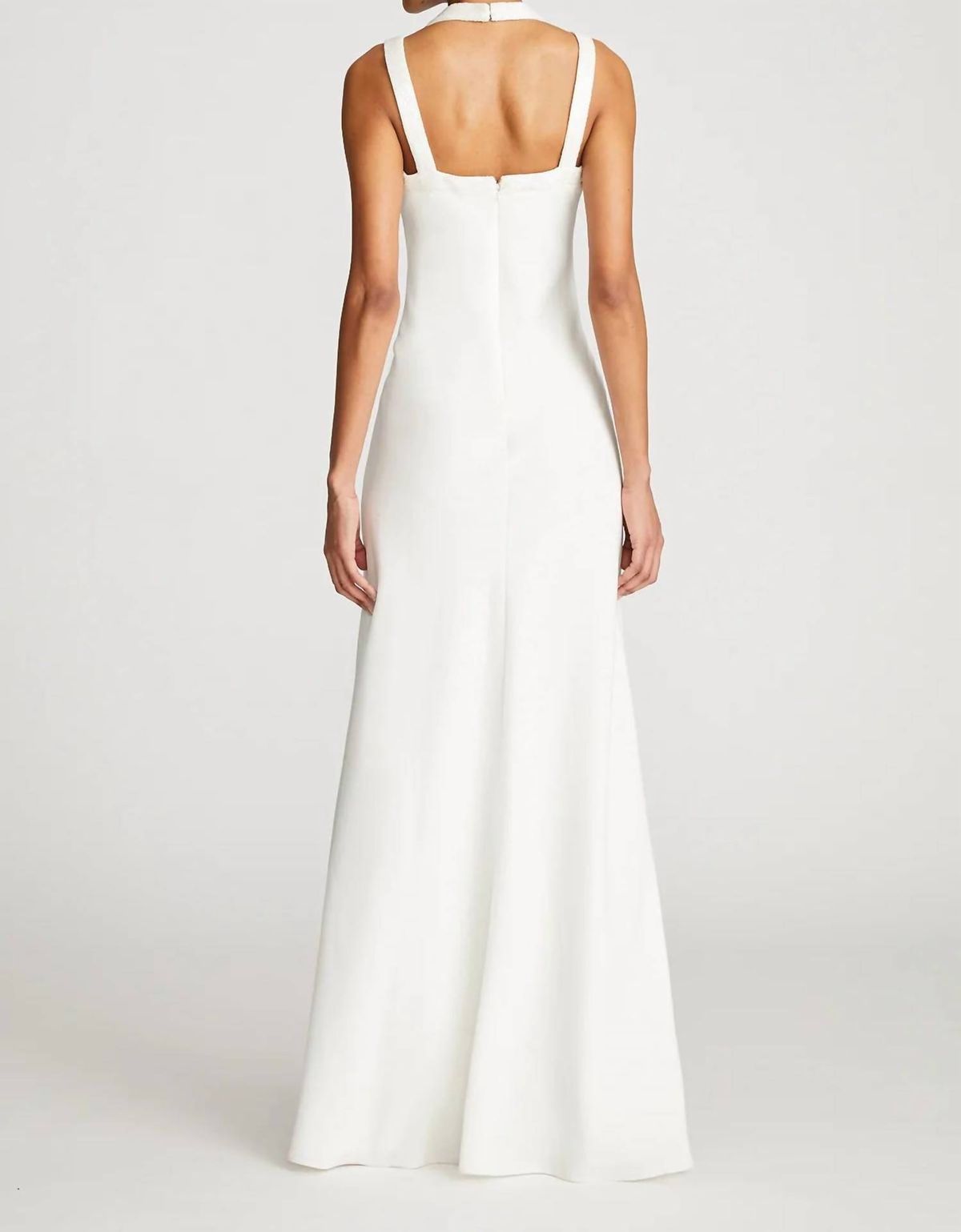 Style 1-2949760153-1498 HALSTON HERITAGE Size 4 Pageant White Floor Length Maxi on Queenly