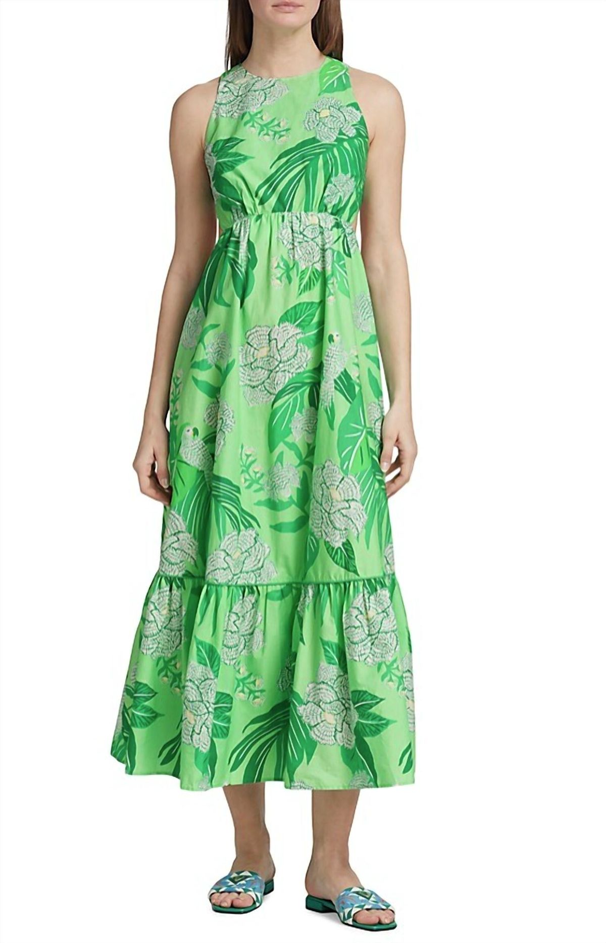 Style 1-3137796481-3855 FARM RIO Size XS Floral Green Cocktail Dress on Queenly