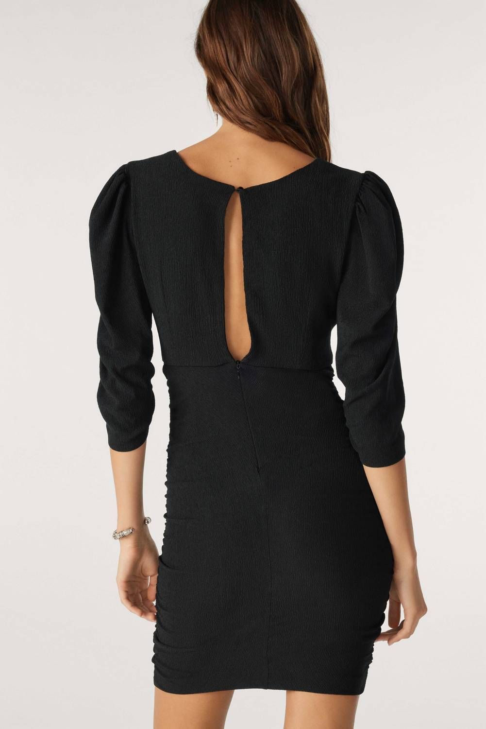 Style 1-3450601138-5 ba&sh Size 0 Long Sleeve Black Cocktail Dress on Queenly