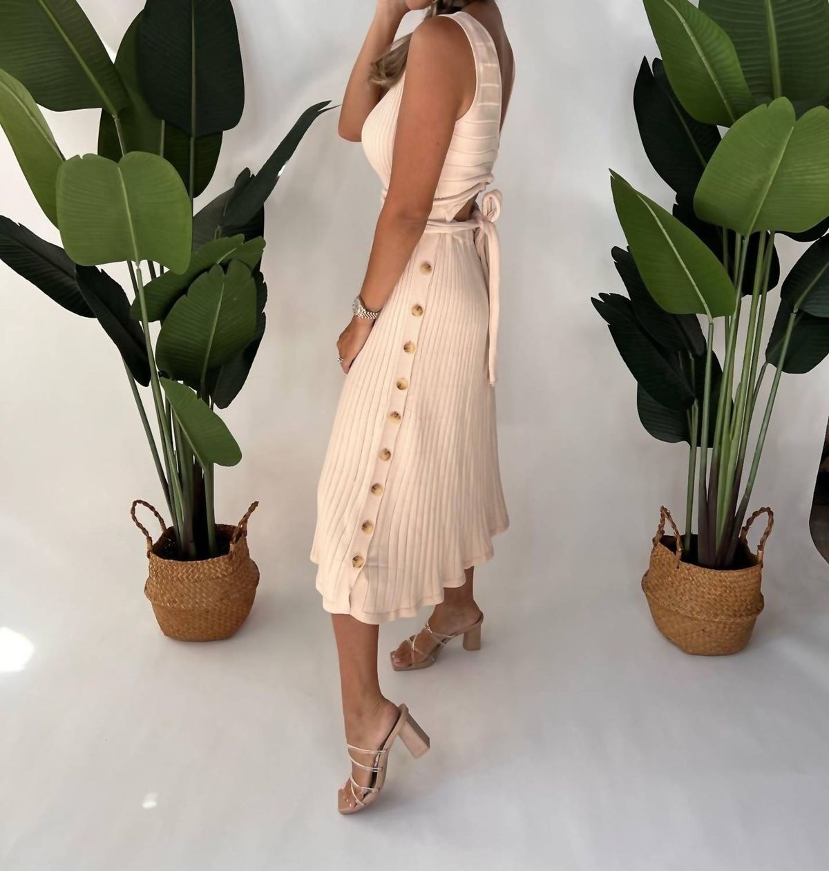 Style 1-3734716890-2696 KIVARI Size L Nude Cocktail Dress on Queenly