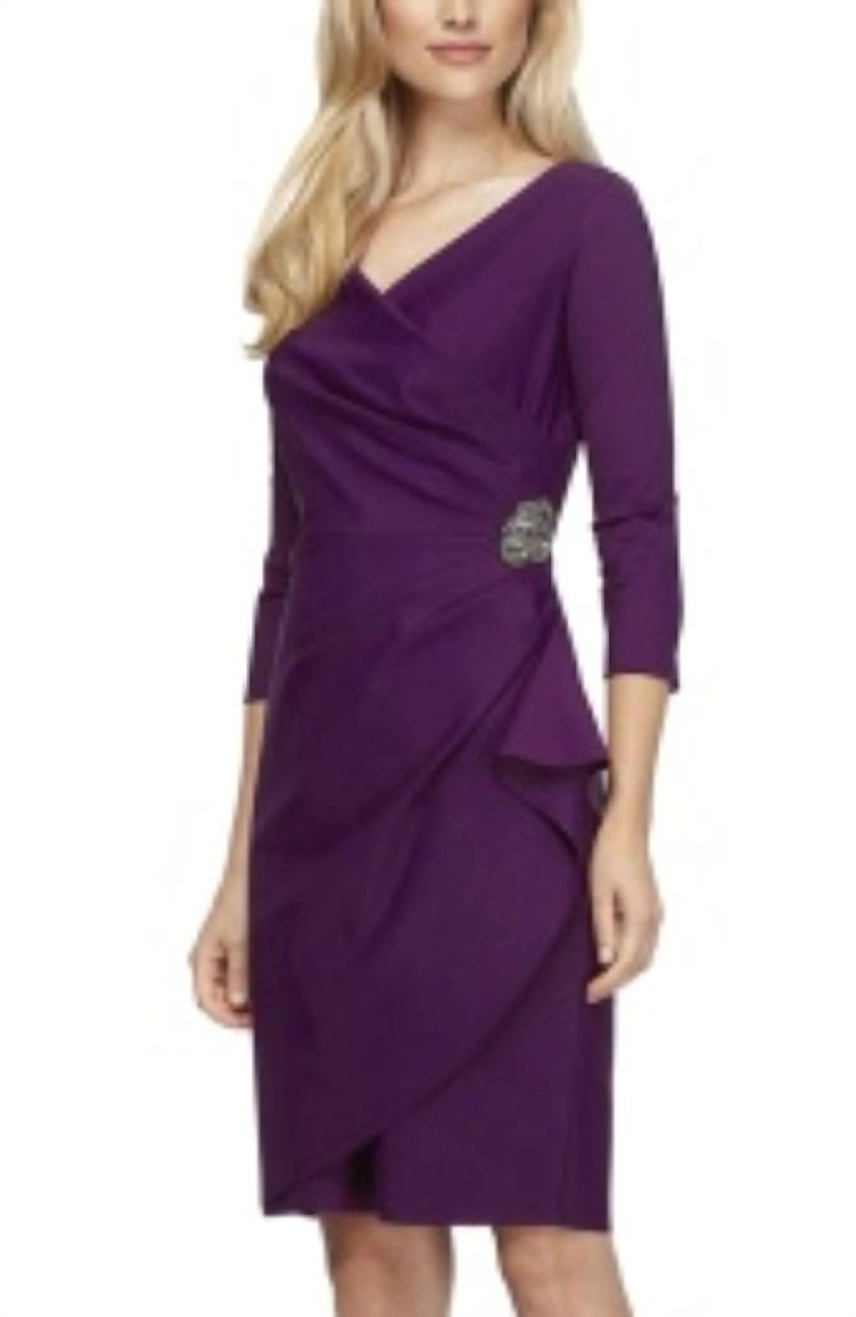 Style 1-1403614740-1901 Alex Evenings Size 6 Purple Cocktail Dress on Queenly