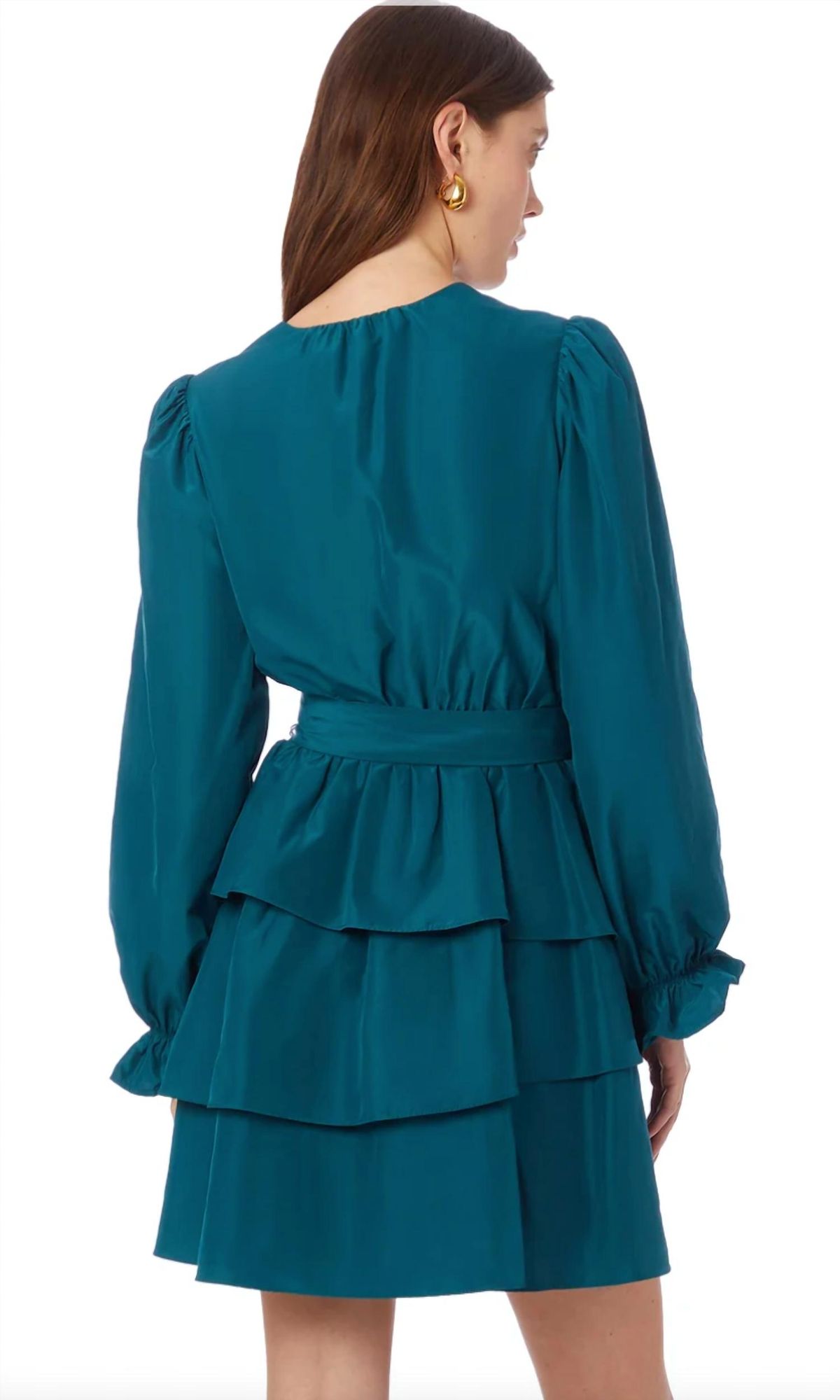 Style 1-1761661343-2901 Marie Oliver Size M Long Sleeve Green Cocktail Dress on Queenly