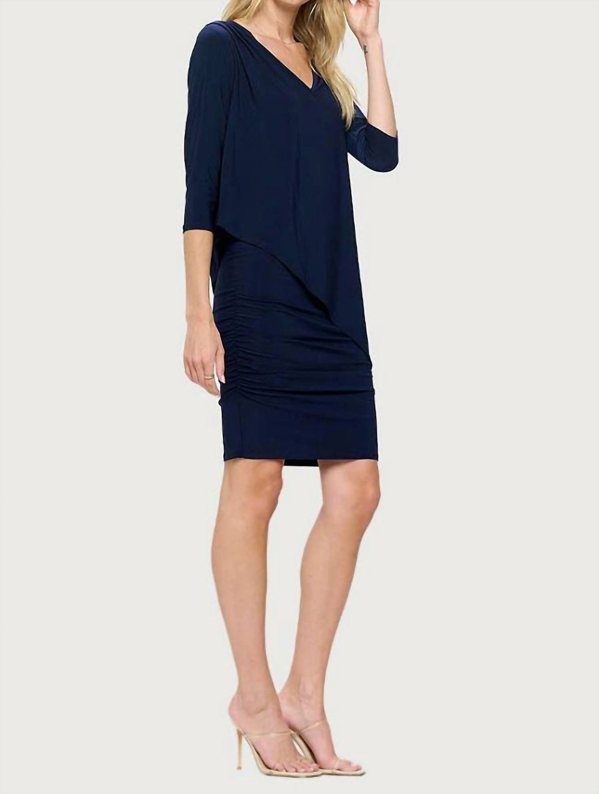 Style 1-2972679692-2791 LAST TANGO Size L Navy Blue Cocktail Dress on Queenly