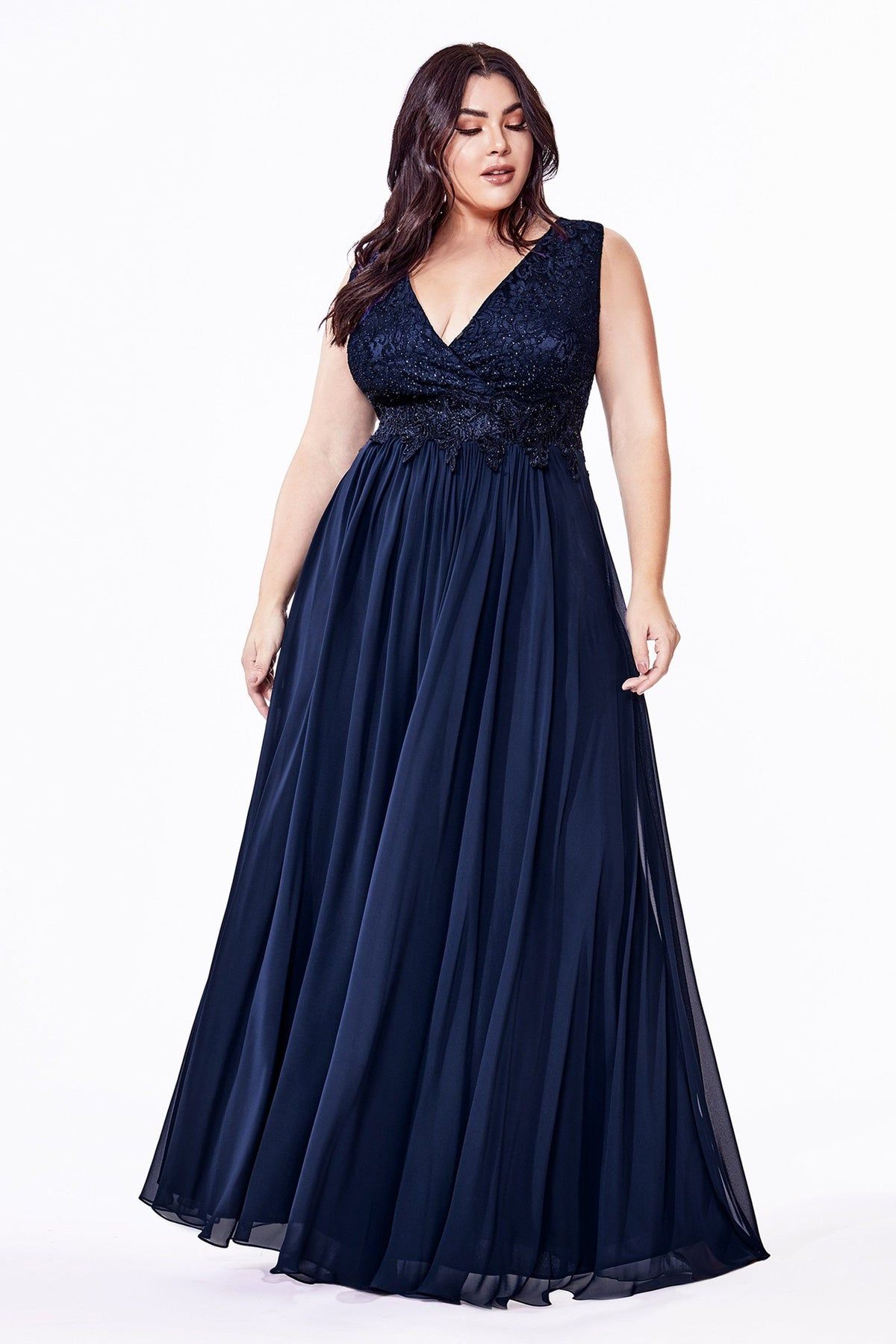 Style S7201 Cinderella Divine Plus Size 22 Prom Navy Blue Ball Gown on Queenly
