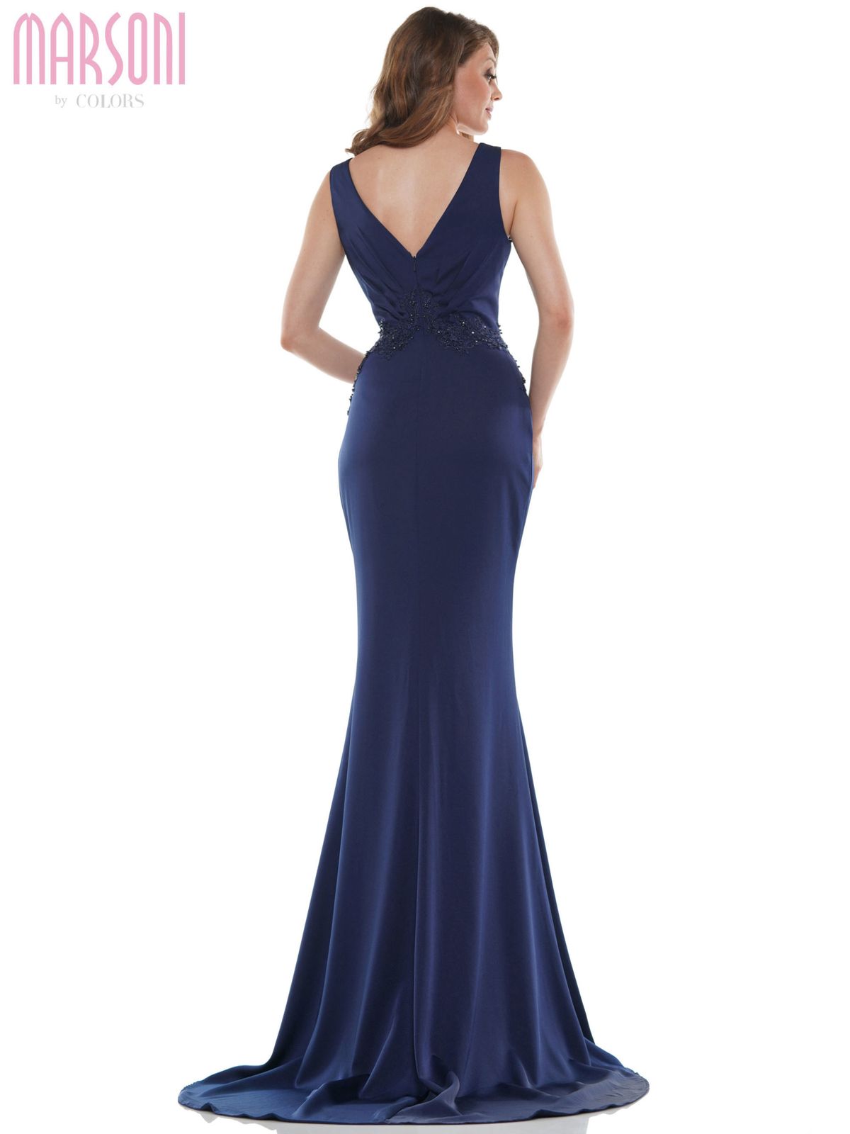 Style MV1054 Colors Size 4 Prom Navy Blue Floor Length Maxi on Queenly