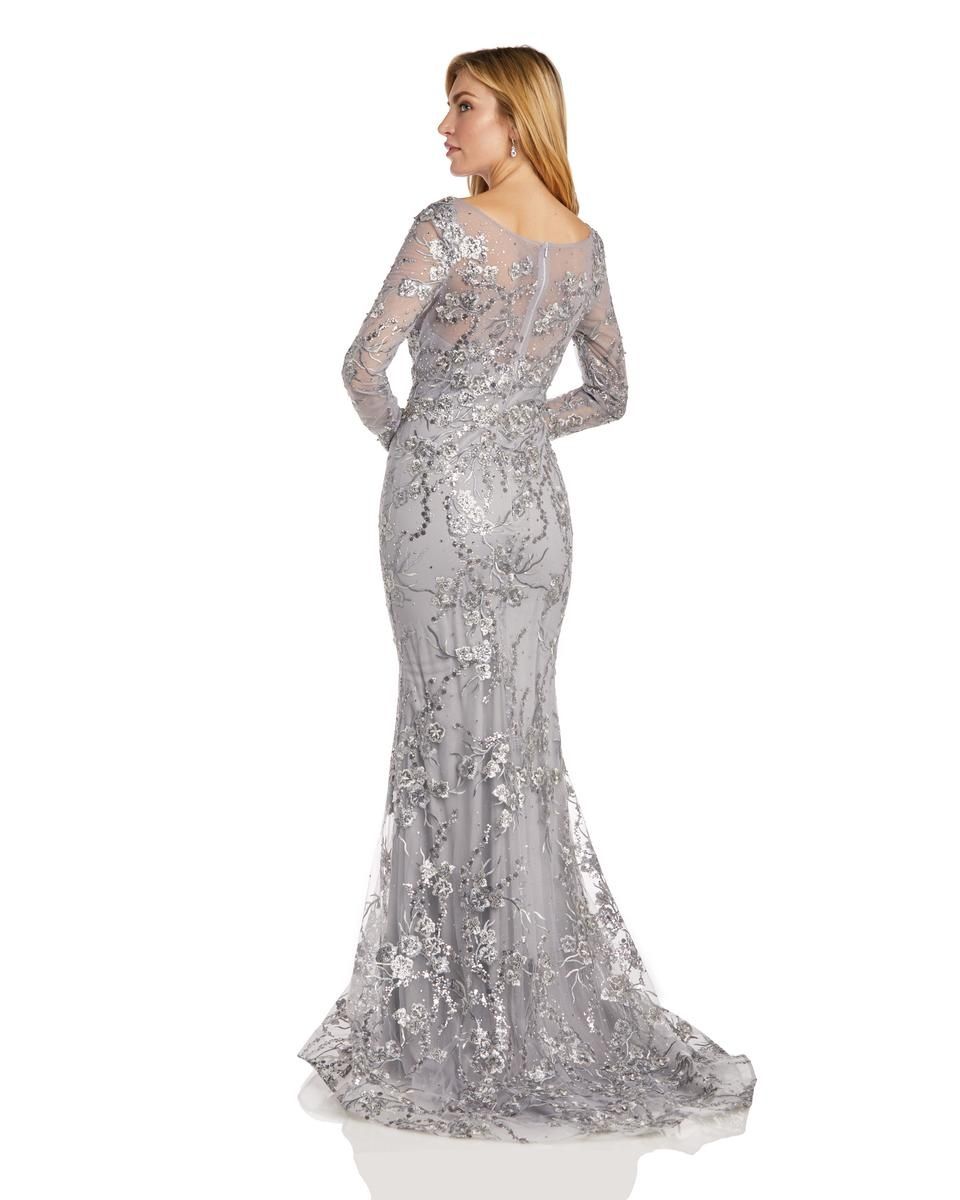 Style 16470 Morrell Maxie Size 14 Prom Long Sleeve Lace Gray Mermaid Dress on Queenly