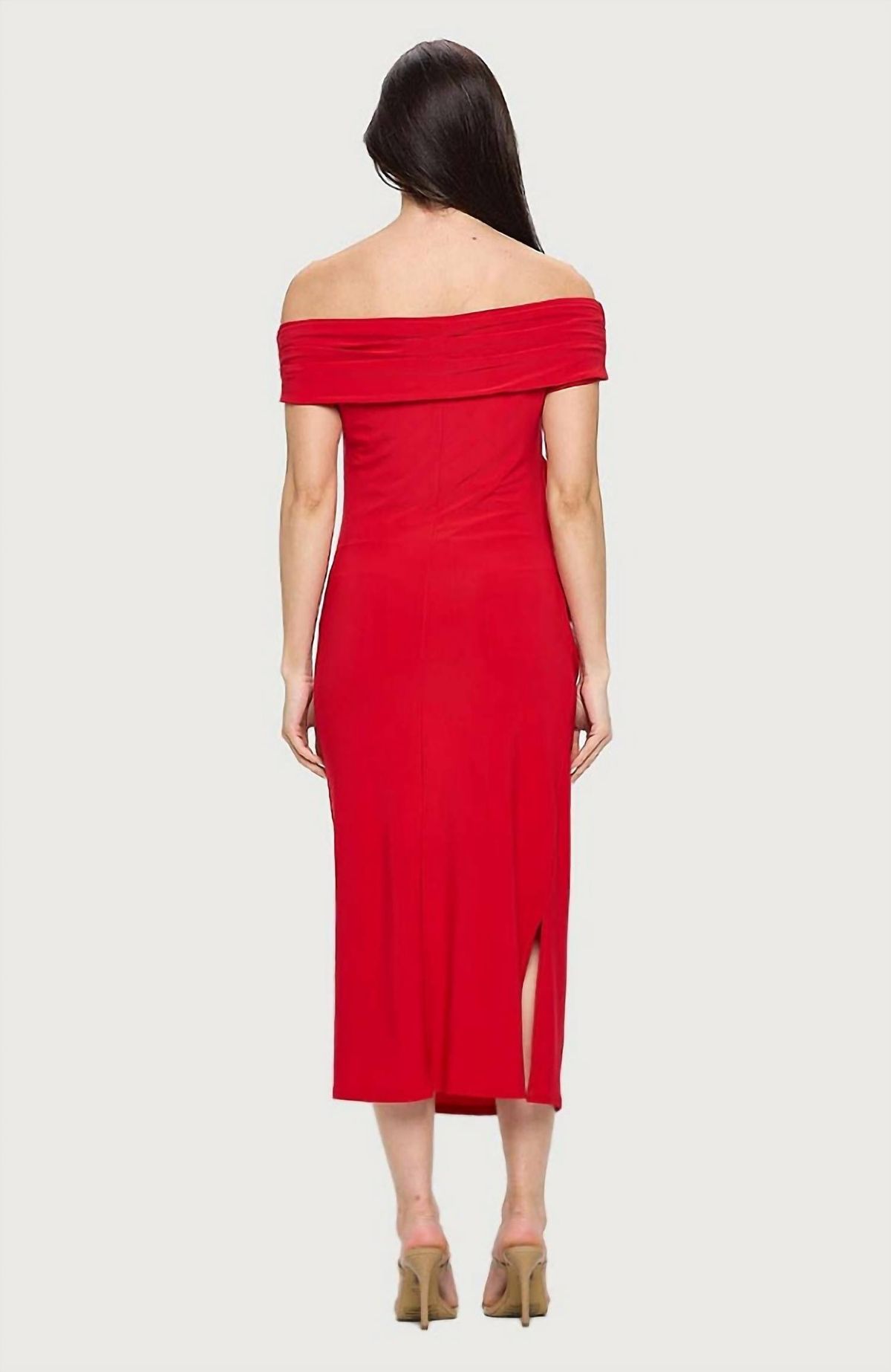 Style 1-3259208349-3011 LAST TANGO Size M Off The Shoulder Red Cocktail Dress on Queenly